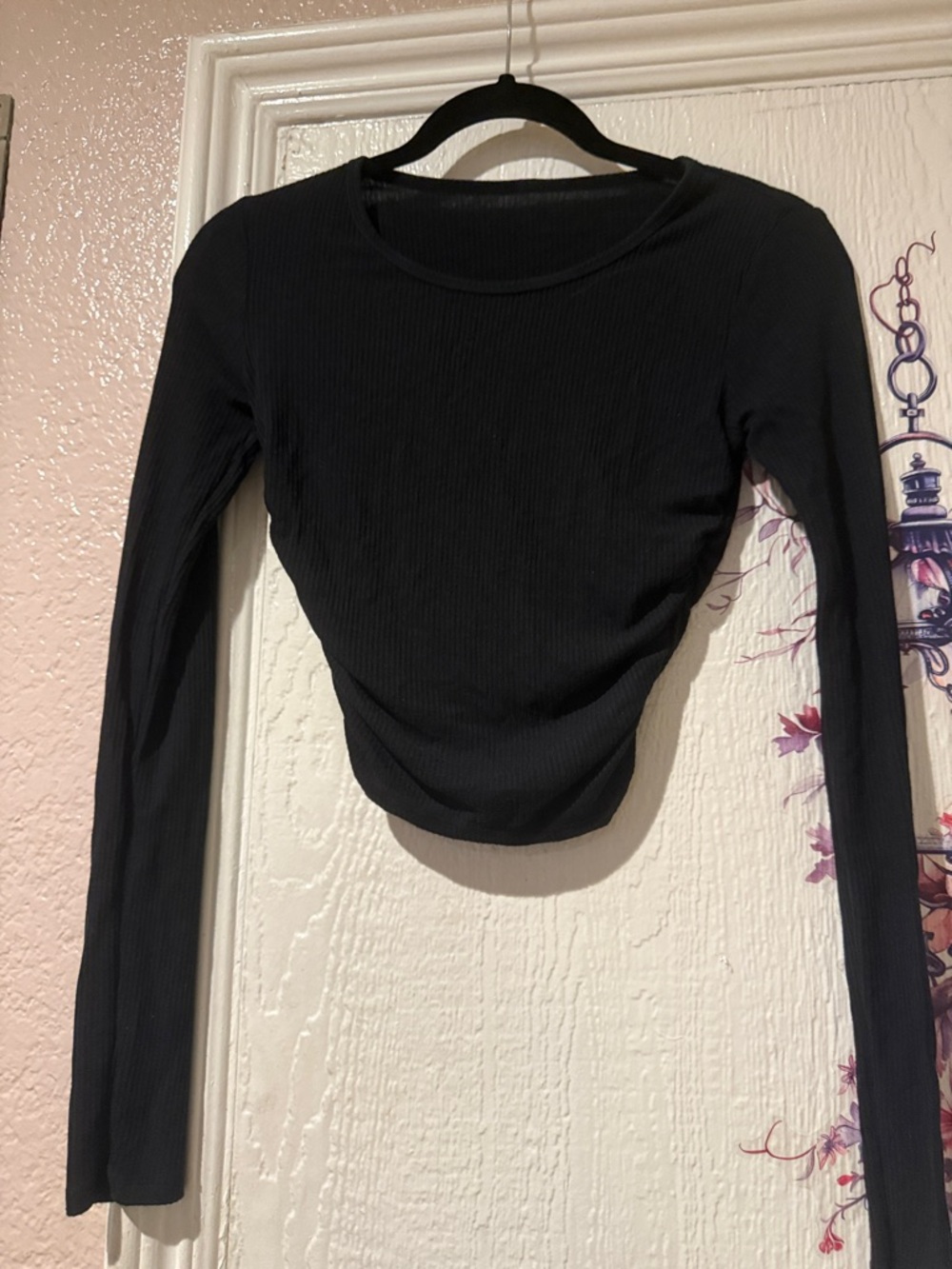 ALO Yoga Black Ribbed Long Sleeve Top